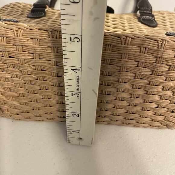 Vintage Brighton Woven Straw Basket Shoulder Handbag Purse Braided Weave Heart - Picture 3 of 11